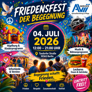 Friedensfest in der Tasdorfer Straße am 4. Juli 2026